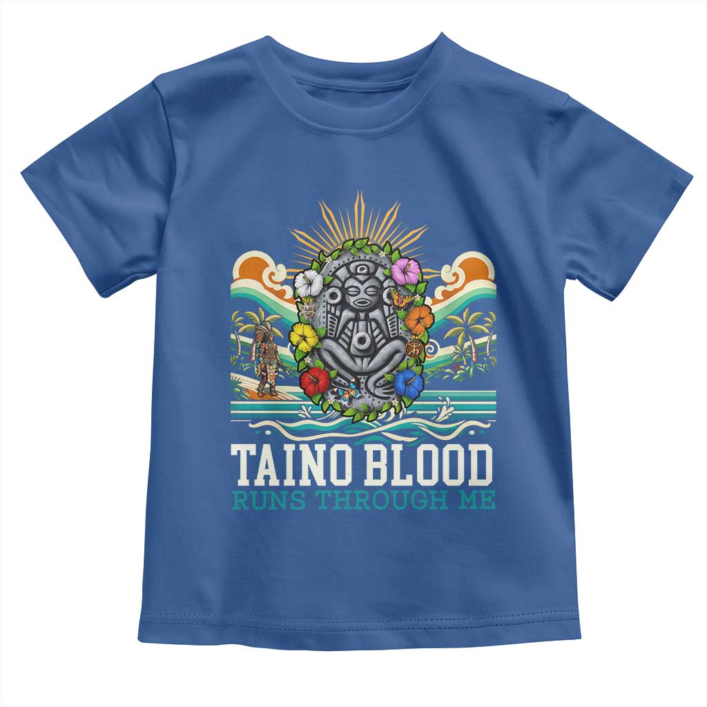 Indigenous Taino Warrior Puerto Rico Carribbean Culture Toddler T Shirt Taino Blood Runs Through Me TS14 Royal Blue Print Your Wear