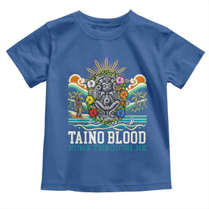 Indigenous Taino Warrior Puerto Rico Carribbean Culture Toddler T Shirt Taino Blood Runs Through Me TS14 Royal Blue Print Your Wear