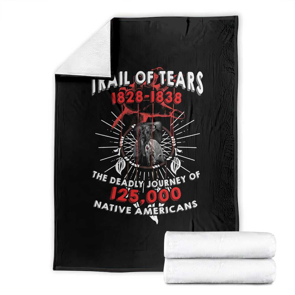Native American Trail Of Tears Deadly Journey Throw Blanket TS14 Black Print Your Wear