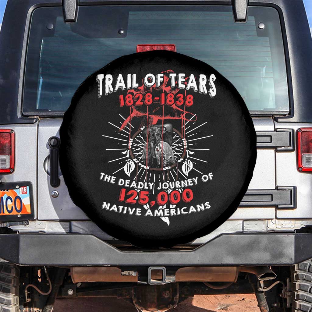 Native American Trail Of Tears Deadly Journey Spare Tire Cover TS14 No hole Black Print Your Wear