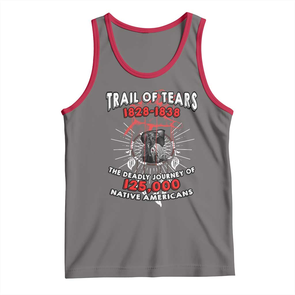 Native American Trail Of Tears Deadly Journey Tank Top TS14 Deep Heather Red Print Your Wear