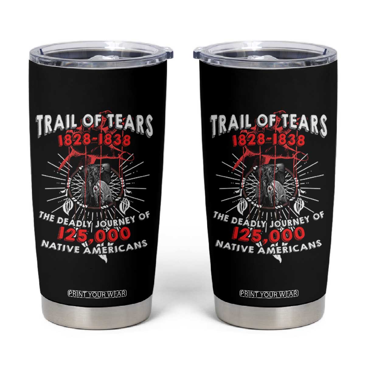 Native American Trail Of Tears Deadly Journey Tumbler Cup TS14 Black Print Your Wear