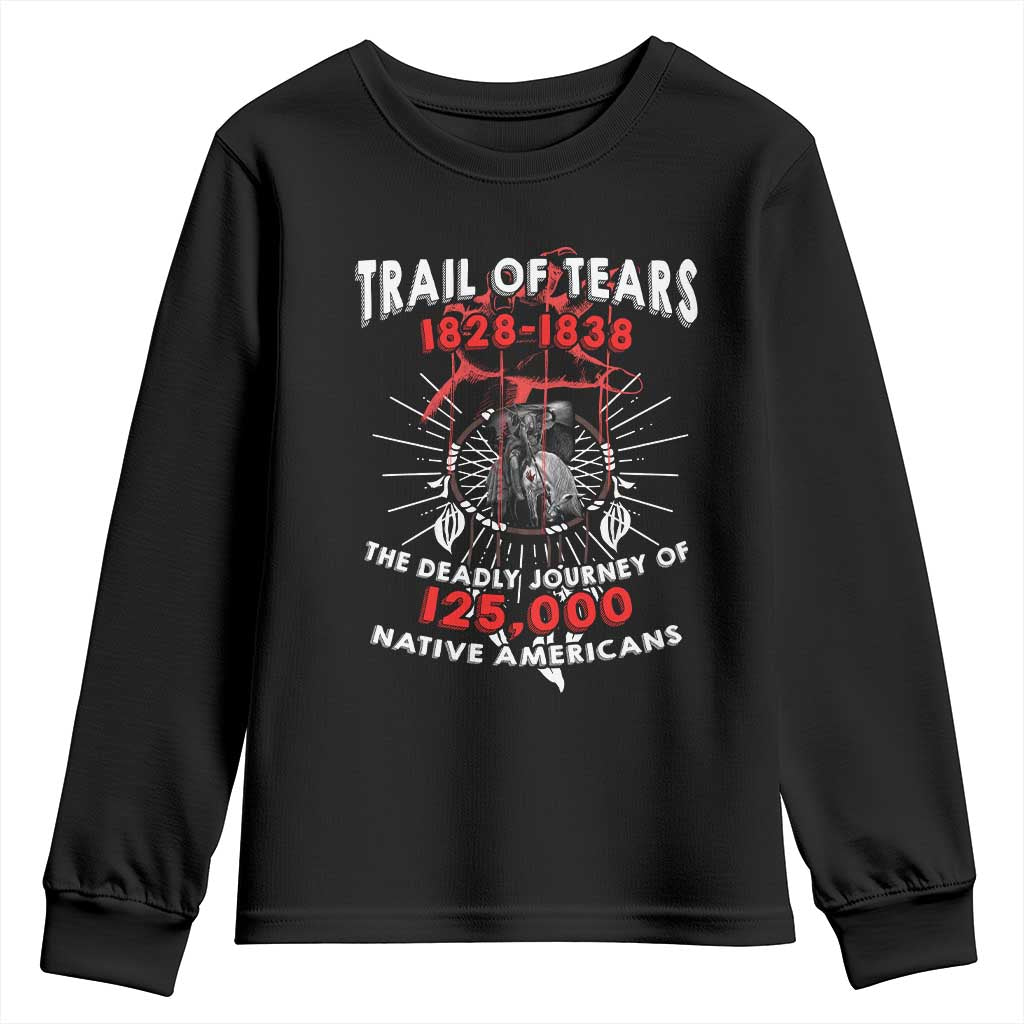 Native American Trail Of Tears Deadly Journey Youth Sweatshirt TS14 Black Print Your Wear