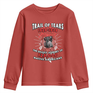 Native American Trail Of Tears Deadly Journey Youth Sweatshirt TS14 Red Print Your Wear