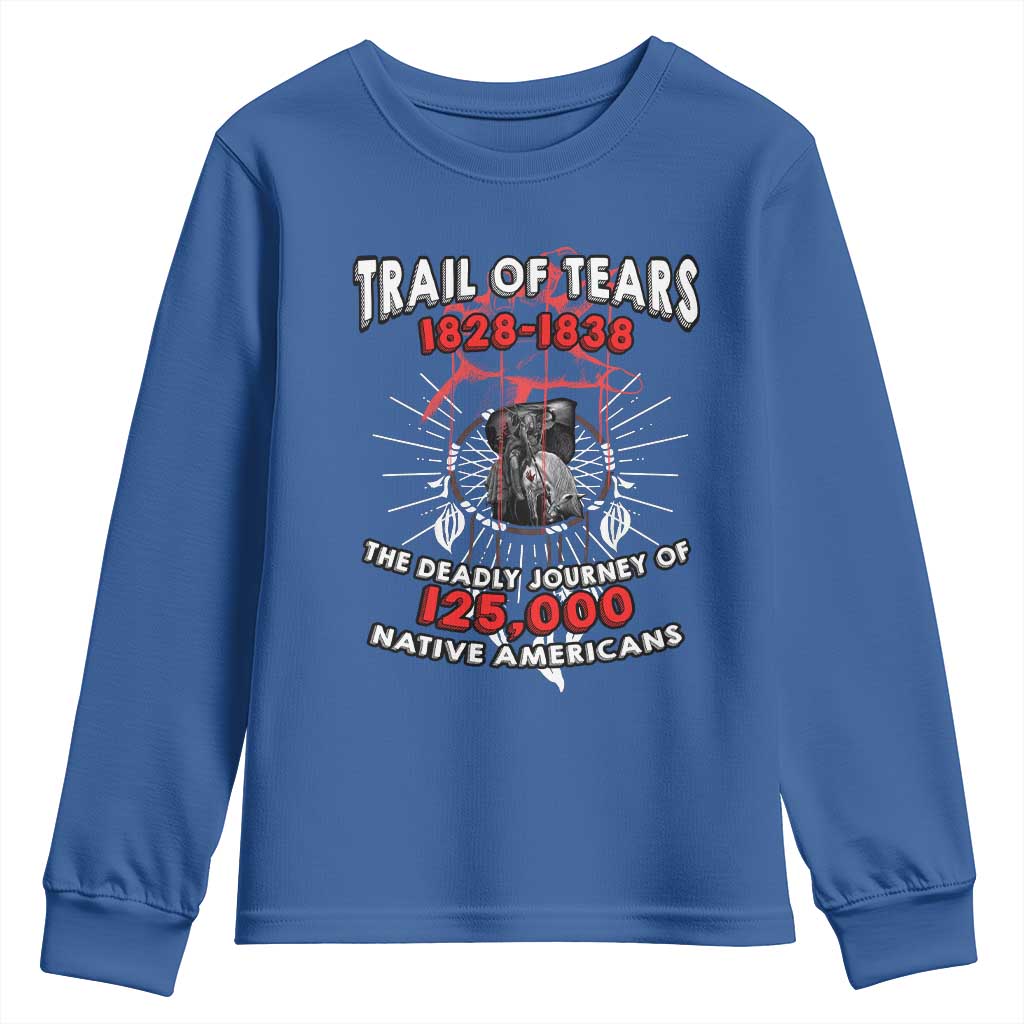 Native American Trail Of Tears Deadly Journey Youth Sweatshirt TS14 Royal Blue Print Your Wear