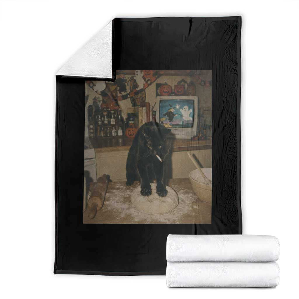 Spooky Biscuits Bakery Throw Blanket Funny Black Cat Halloween Gift TS14 Black Print Your Wear