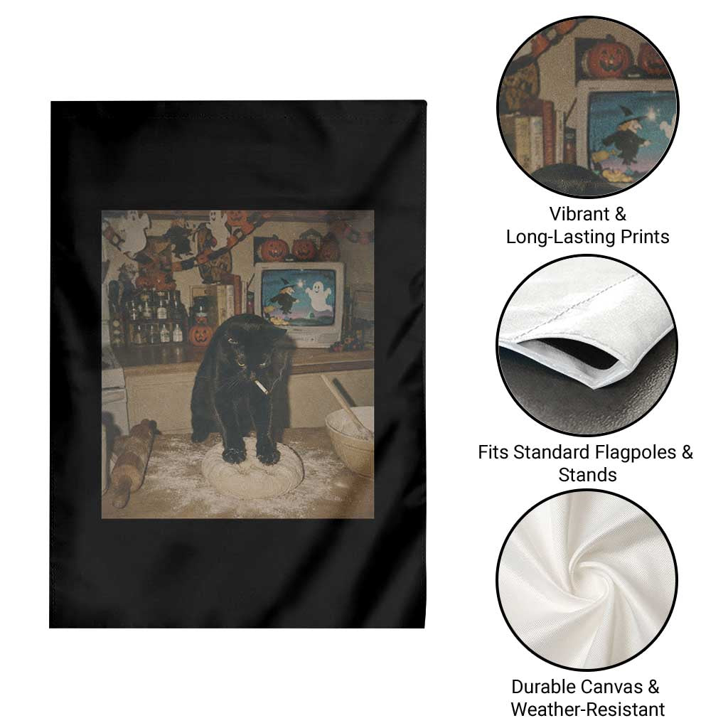 Spooky Biscuits Bakery Garden Flag Funny Black Cat Halloween Gift