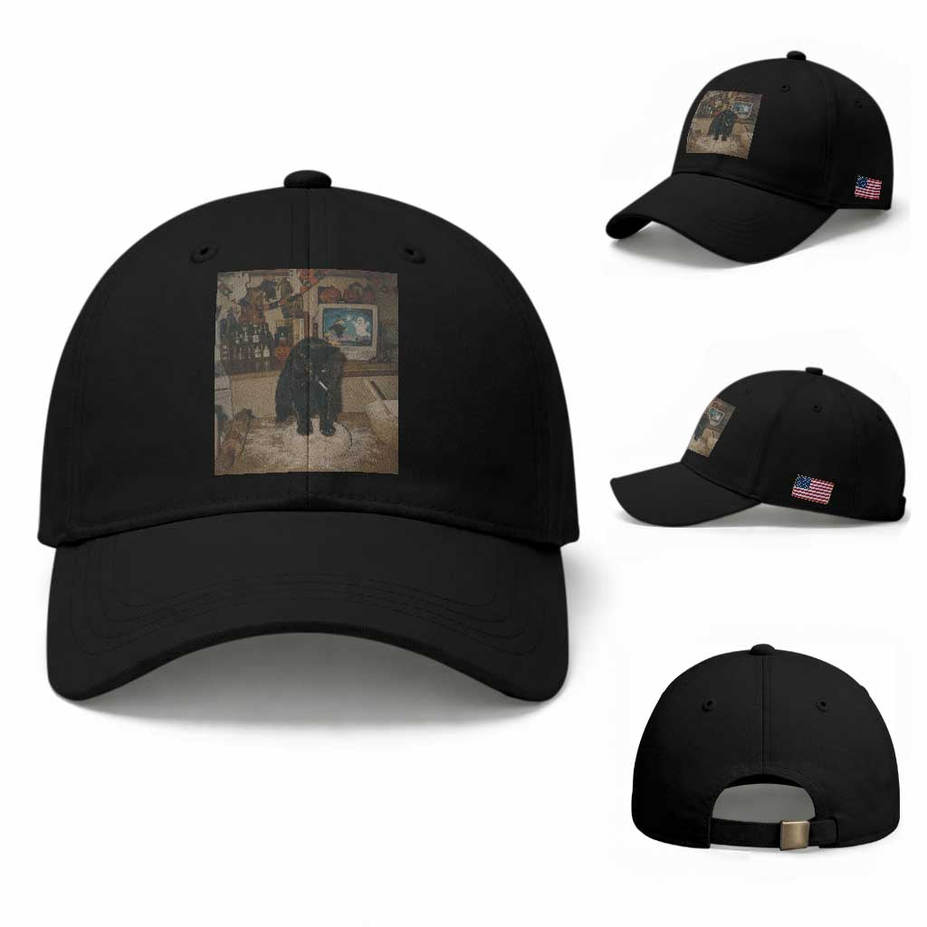 Spooky Biscuits Bakery Baseball Cap Funny Black Cat Halloween Gift