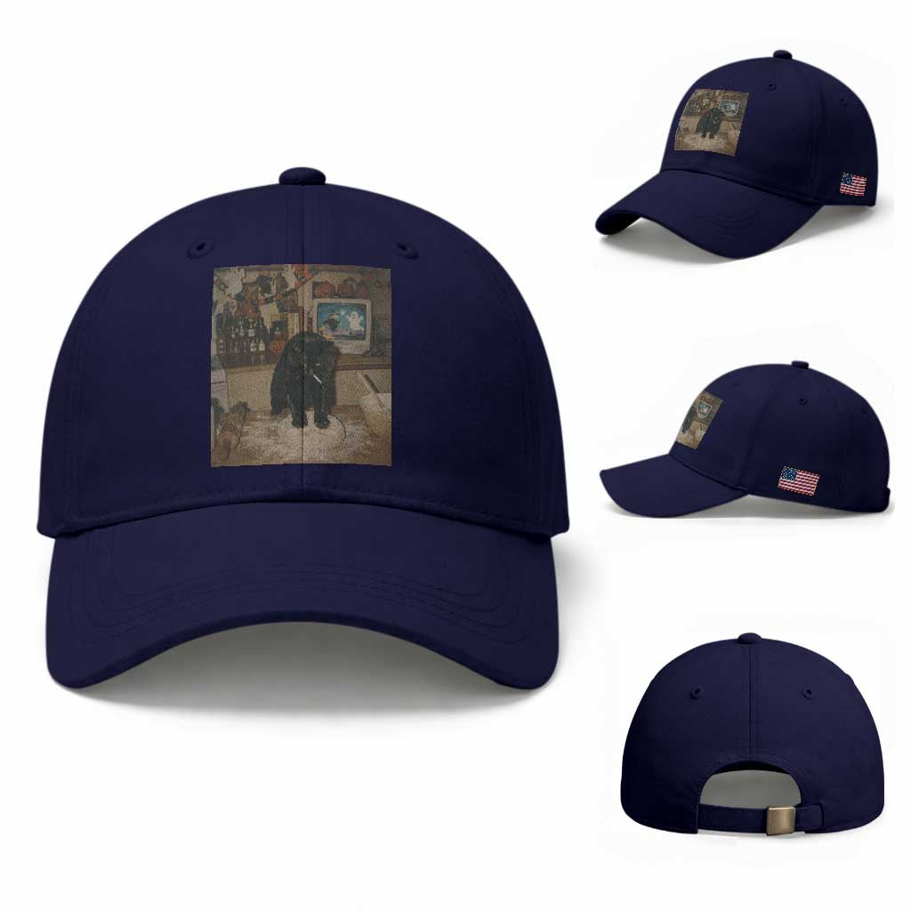 Spooky Biscuits Bakery Baseball Cap Funny Black Cat Halloween Gift