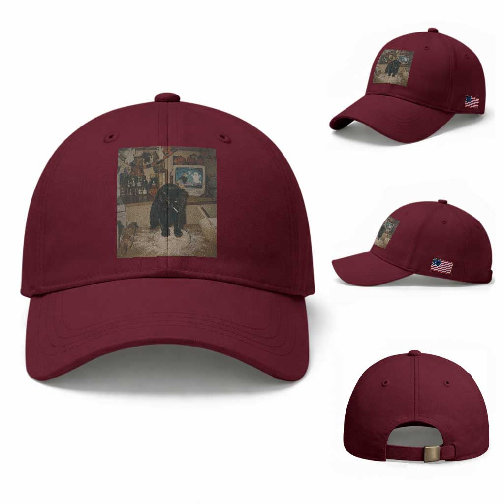 Spooky Biscuits Bakery Baseball Cap Funny Black Cat Halloween Gift