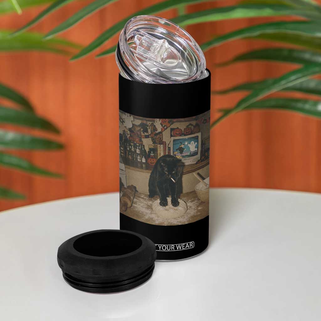 Spooky Biscuits Bakery 4 in 1 Can Cooler Tumbler Funny Black Cat Halloween Gift