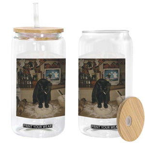 Spooky Biscuits Bakery Glass Can Funny Black Cat Halloween Gift