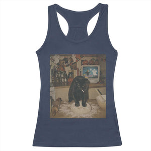 Spooky Biscuits Bakery Racerback Tank Top Funny Black Cat Halloween Gift