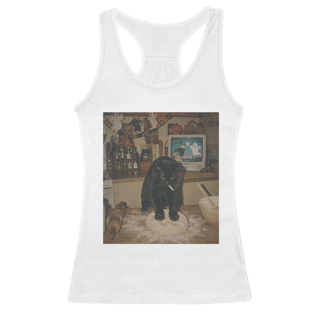 Spooky Biscuits Bakery Racerback Tank Top Funny Black Cat Halloween Gift