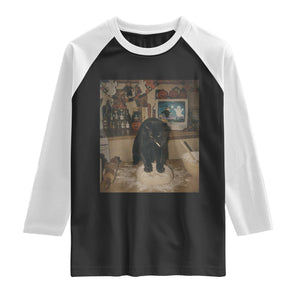 Spooky Biscuits Bakery Raglan Shirt Funny Black Cat Halloween Gift