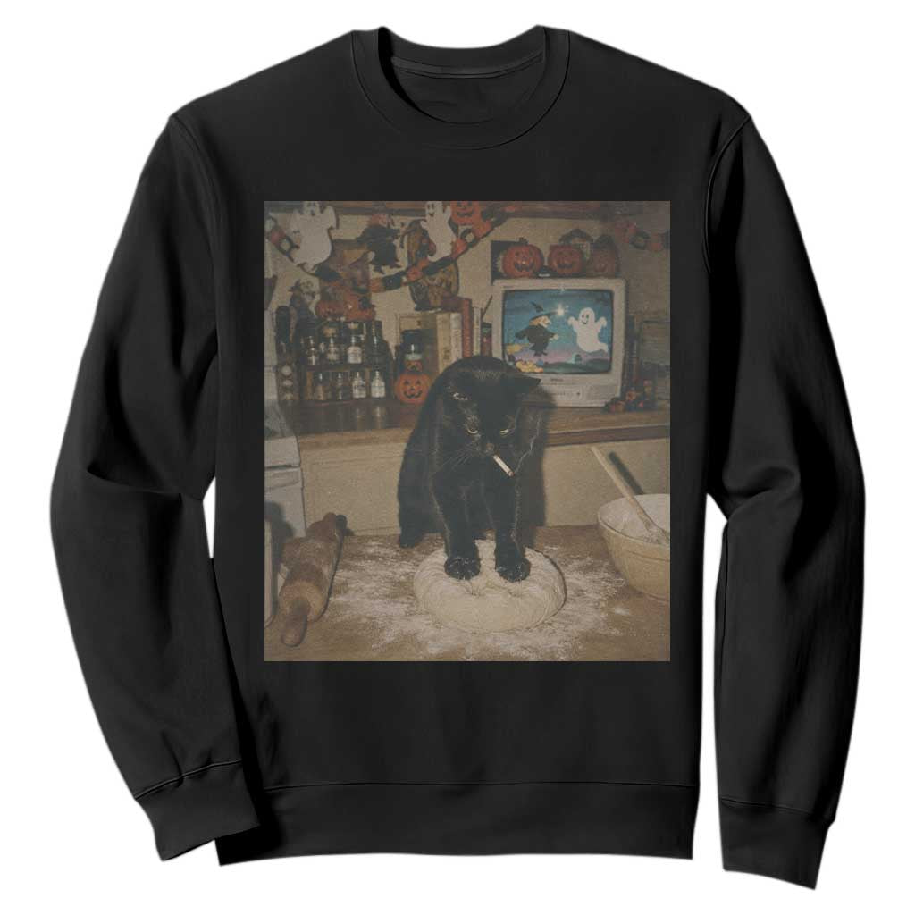 Spooky Biscuits Bakery Sweatshirt Funny Black Cat Halloween Gift