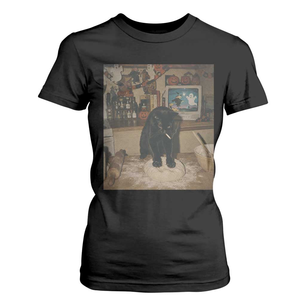 Spooky Biscuits Bakery T Shirt For Women Funny Black Cat Halloween Gift