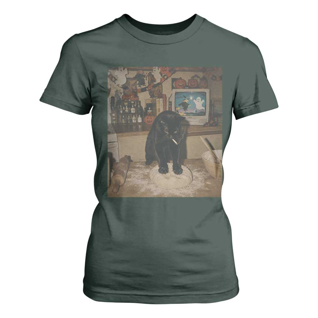 Spooky Biscuits Bakery T Shirt For Women Funny Black Cat Halloween Gift