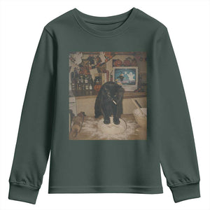 Spooky Biscuits Bakery Youth Sweatshirt Funny Black Cat Halloween Gift