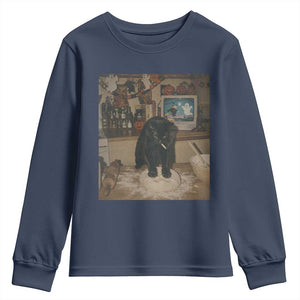 Spooky Biscuits Bakery Youth Sweatshirt Funny Black Cat Halloween Gift