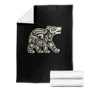 Bear Native Formline Art Salish Haida Tlingit Pacific Animal Throw Blanket
