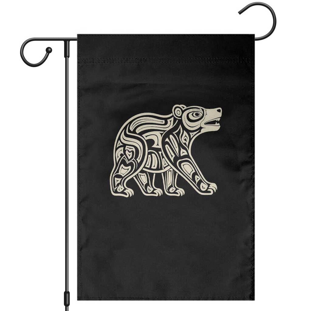 Bear Native Formline Art Salish Haida Tlingit Pacific Animal Garden Flag TS14 Black Print Your Wear