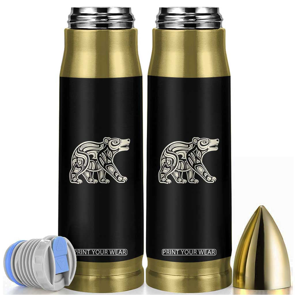 Bear Native Formline Art Salish Haida Tlingit Pacific Animal Bullet Tumbler TS14 Black Print Your Wear