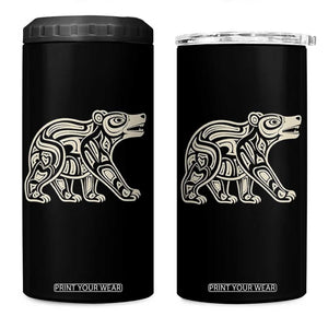 Bear Native Formline Art Salish Haida Tlingit Pacific Animal 4 in 1 Can Cooler Tumbler