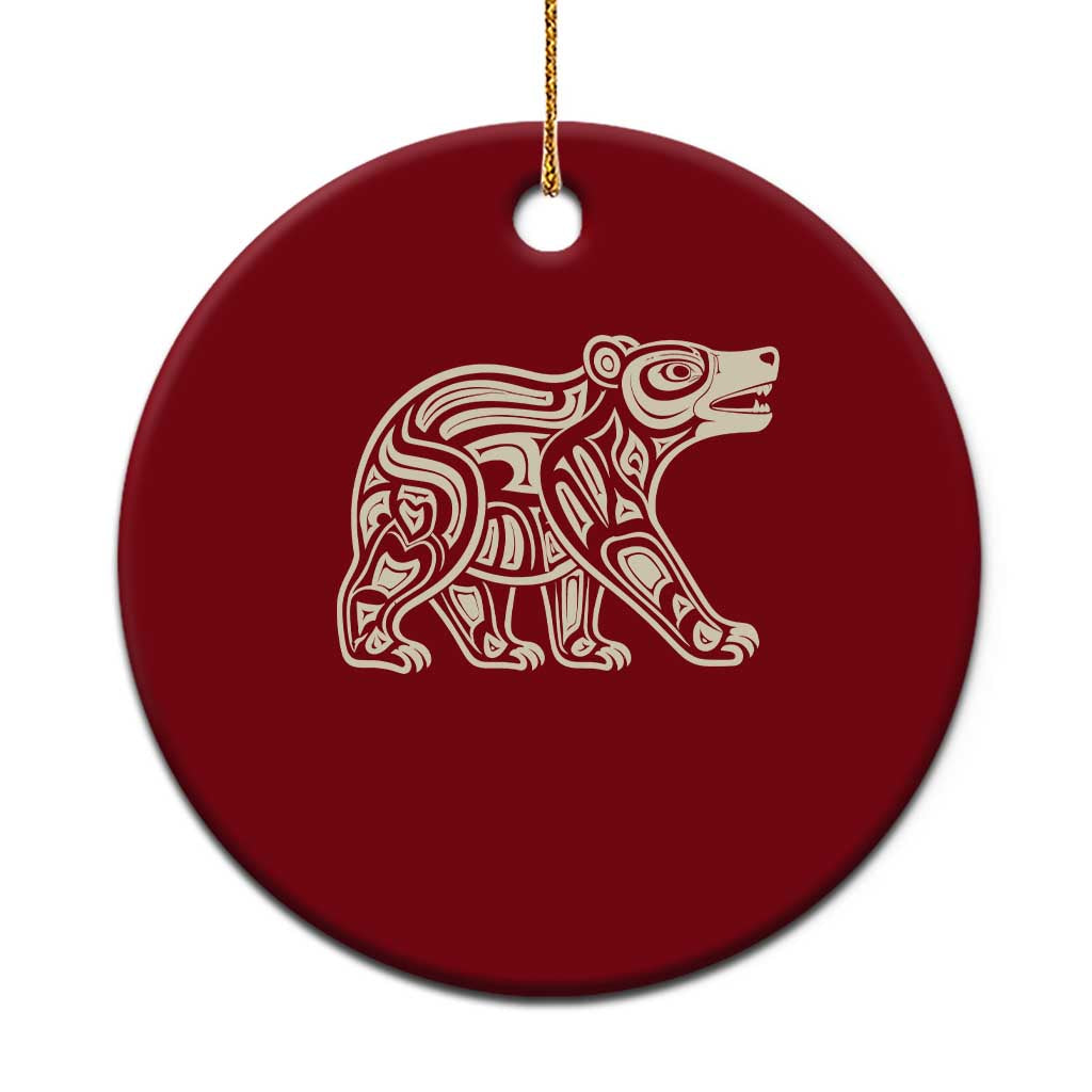 Bear Native Formline Art Salish Haida Tlingit Pacific Animal Ceramic Ornament