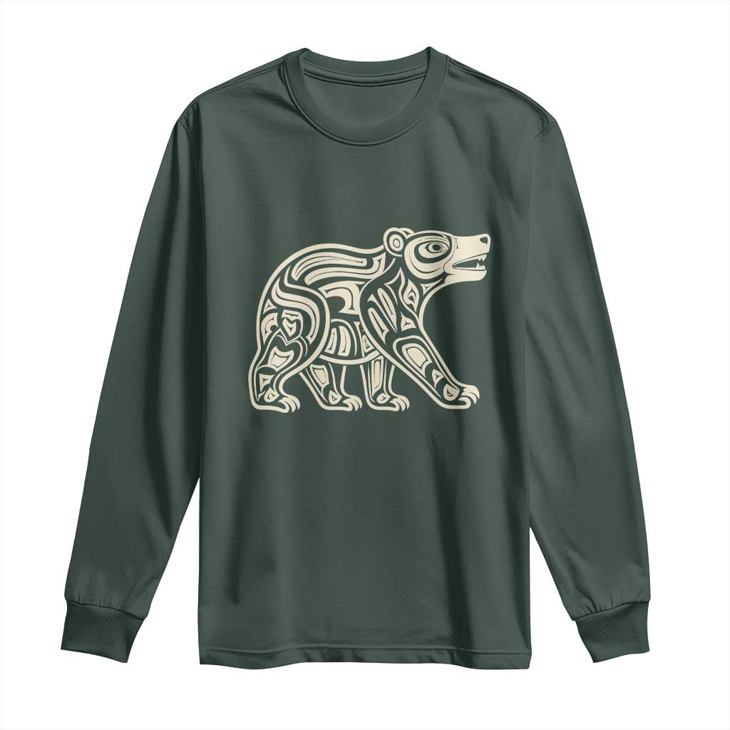 Bear Native Formline Art Salish Haida Tlingit Pacific Animal Long Sleeve Shirt