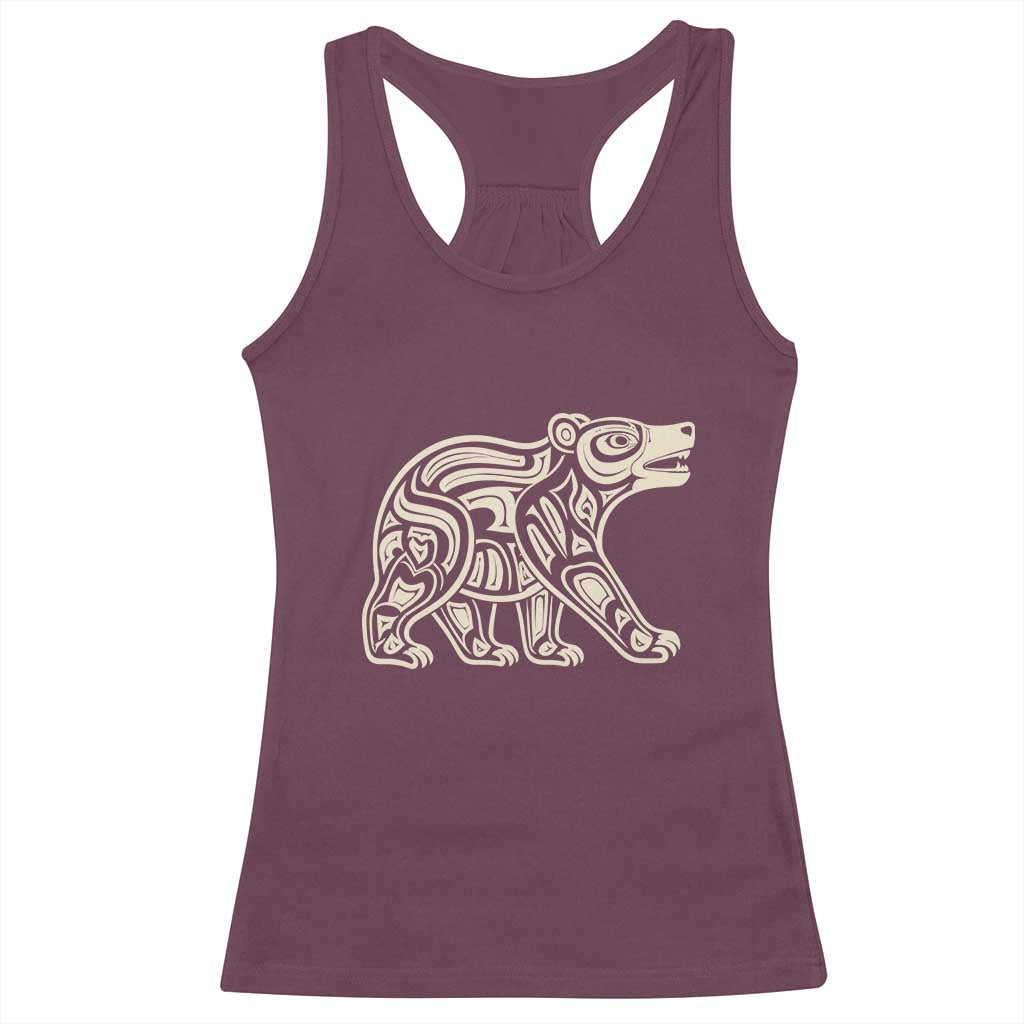 Bear Native Formline Art Salish Haida Tlingit Pacific Animal Racerback Tank Top