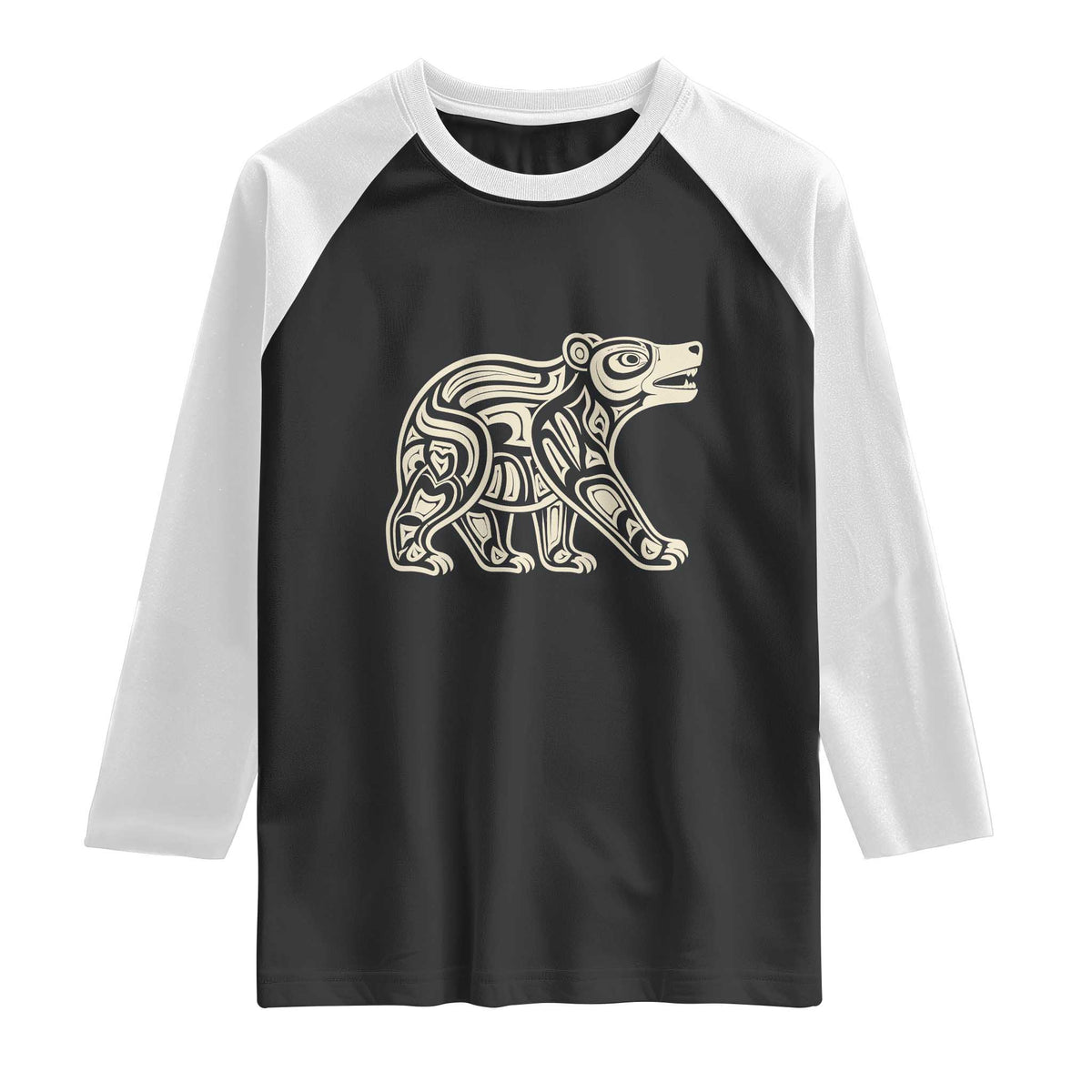 Bear Native Formline Art Salish Haida Tlingit Pacific Animal Raglan Shirt