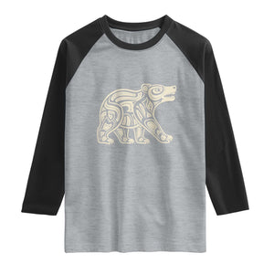Bear Native Formline Art Salish Haida Tlingit Pacific Animal Raglan Shirt