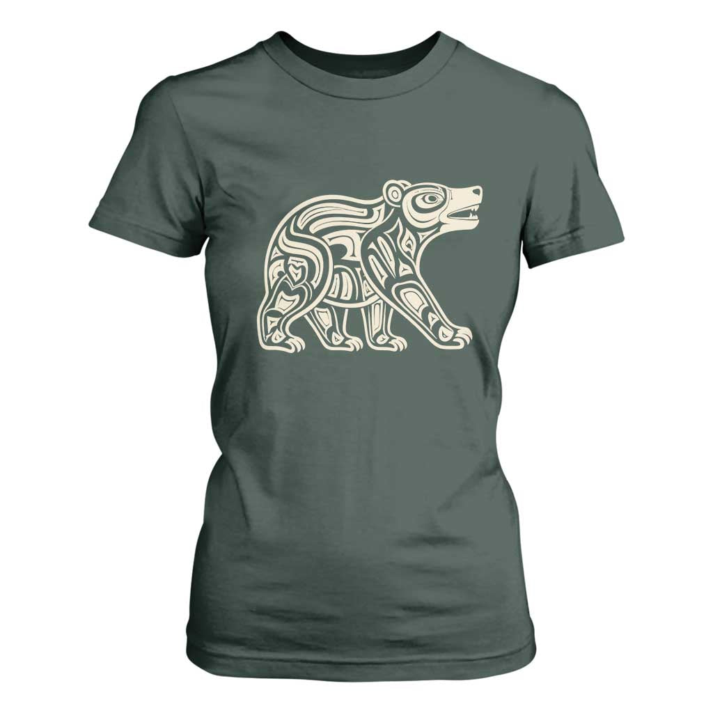 Bear Native Formline Art Salish Haida Tlingit Pacific Animal T Shirt For Women