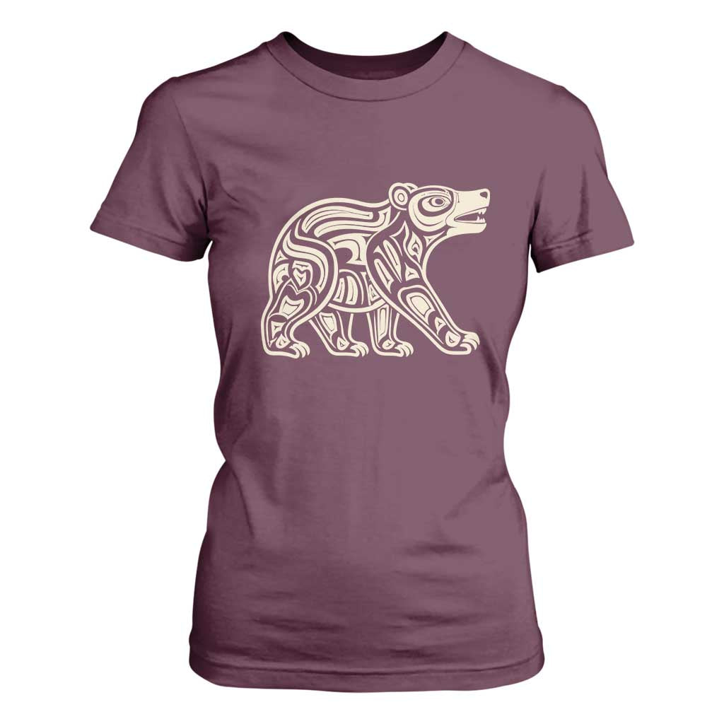 Bear Native Formline Art Salish Haida Tlingit Pacific Animal T Shirt For Women