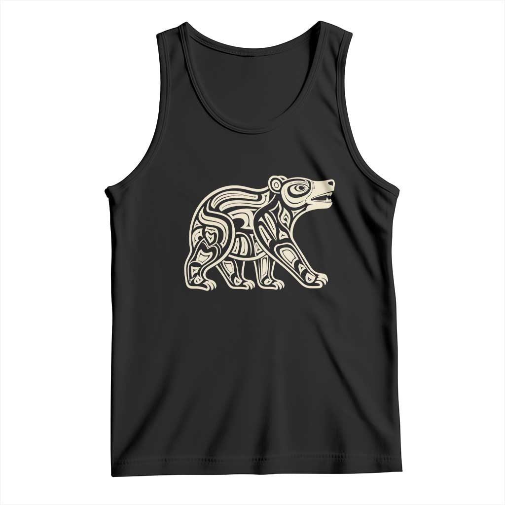 Bear Native Formline Art Salish Haida Tlingit Pacific Animal Tank Top TS14 Black Print Your Wear