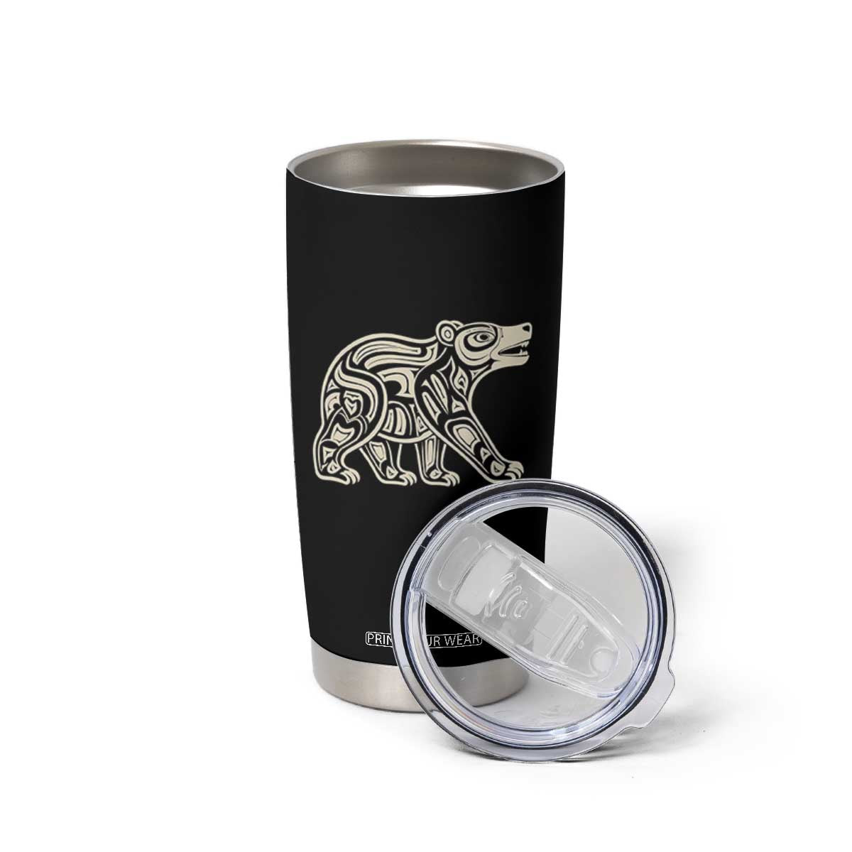 Bear Native Formline Art Salish Haida Tlingit Pacific Animal Tumbler Cup