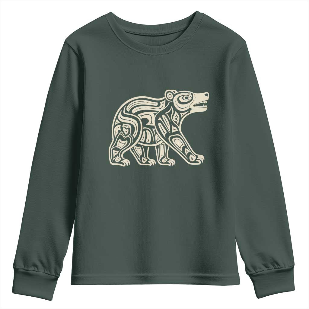 Bear Native Formline Art Salish Haida Tlingit Pacific Animal Youth Sweatshirt