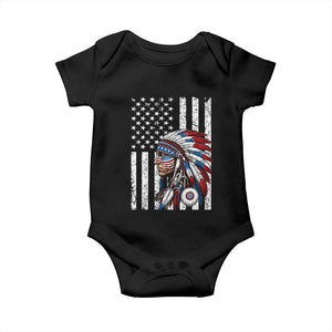 Indigenous People Tribal CG Native American Indian Chief American USA Flag Baby Onesie