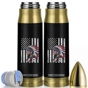 Indigenous People Tribal CG Native American Indian Chief American USA Flag Bullet Tumbler