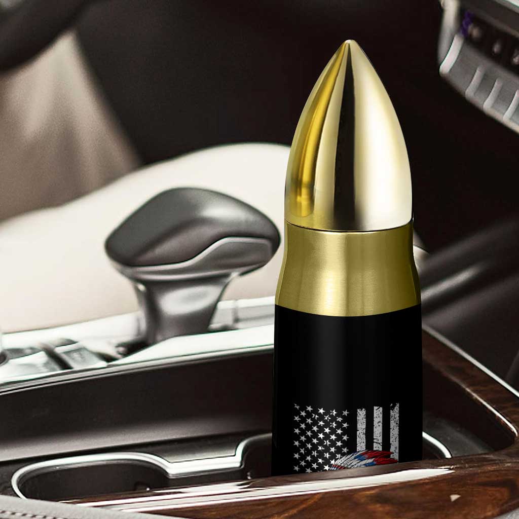 Indigenous People Tribal CG Native American Indian Chief American USA Flag Bullet Tumbler