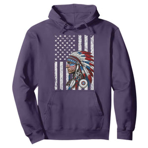 Indigenous People Tribal CG Native American Indian Chief American USA Flag Hoodie
