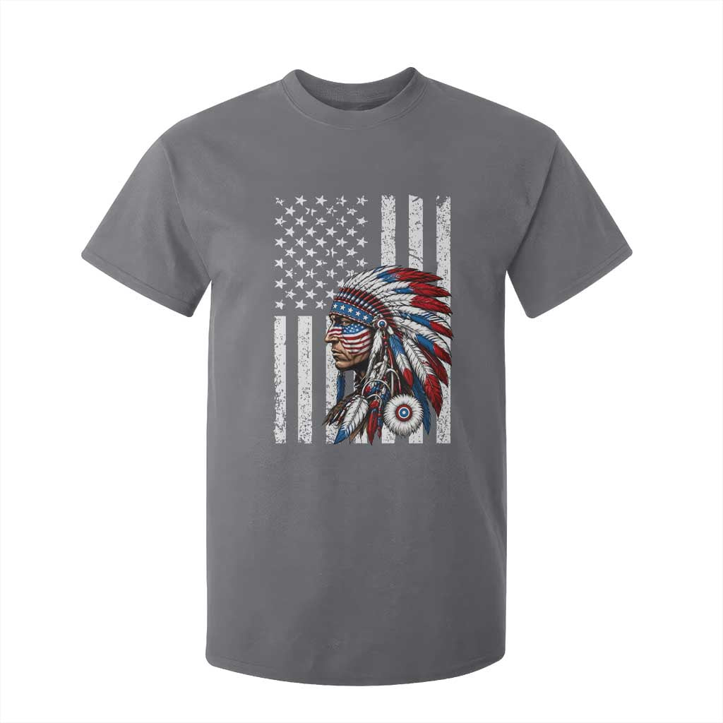 Indigenous People Tribal CG Native American Indian Chief American USA Flag T Shirt For Kid