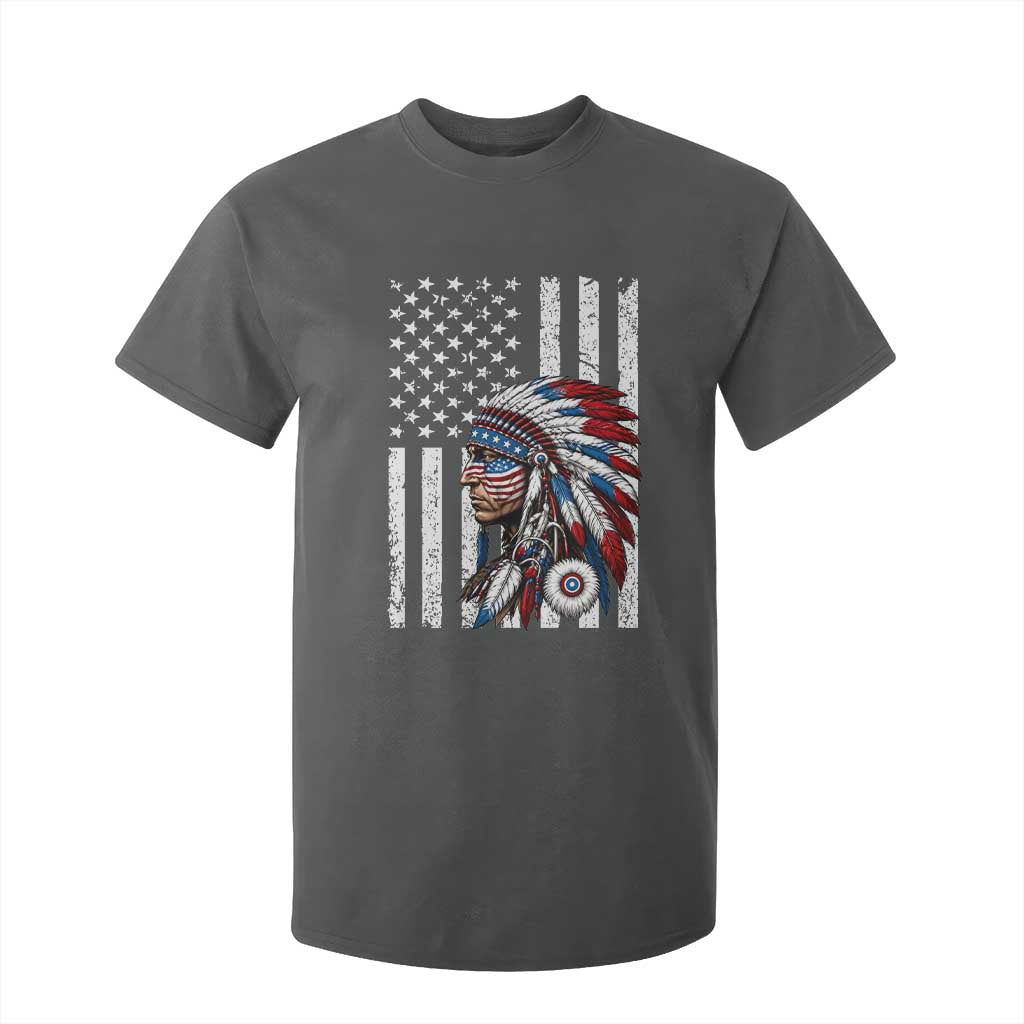 Indigenous People Tribal CG Native American Indian Chief American USA Flag T Shirt For Kid