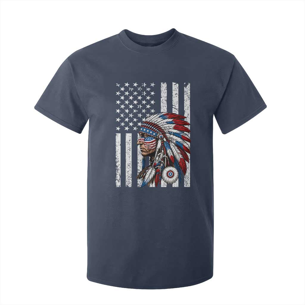 Indigenous People Tribal CG Native American Indian Chief American USA Flag T Shirt For Kid