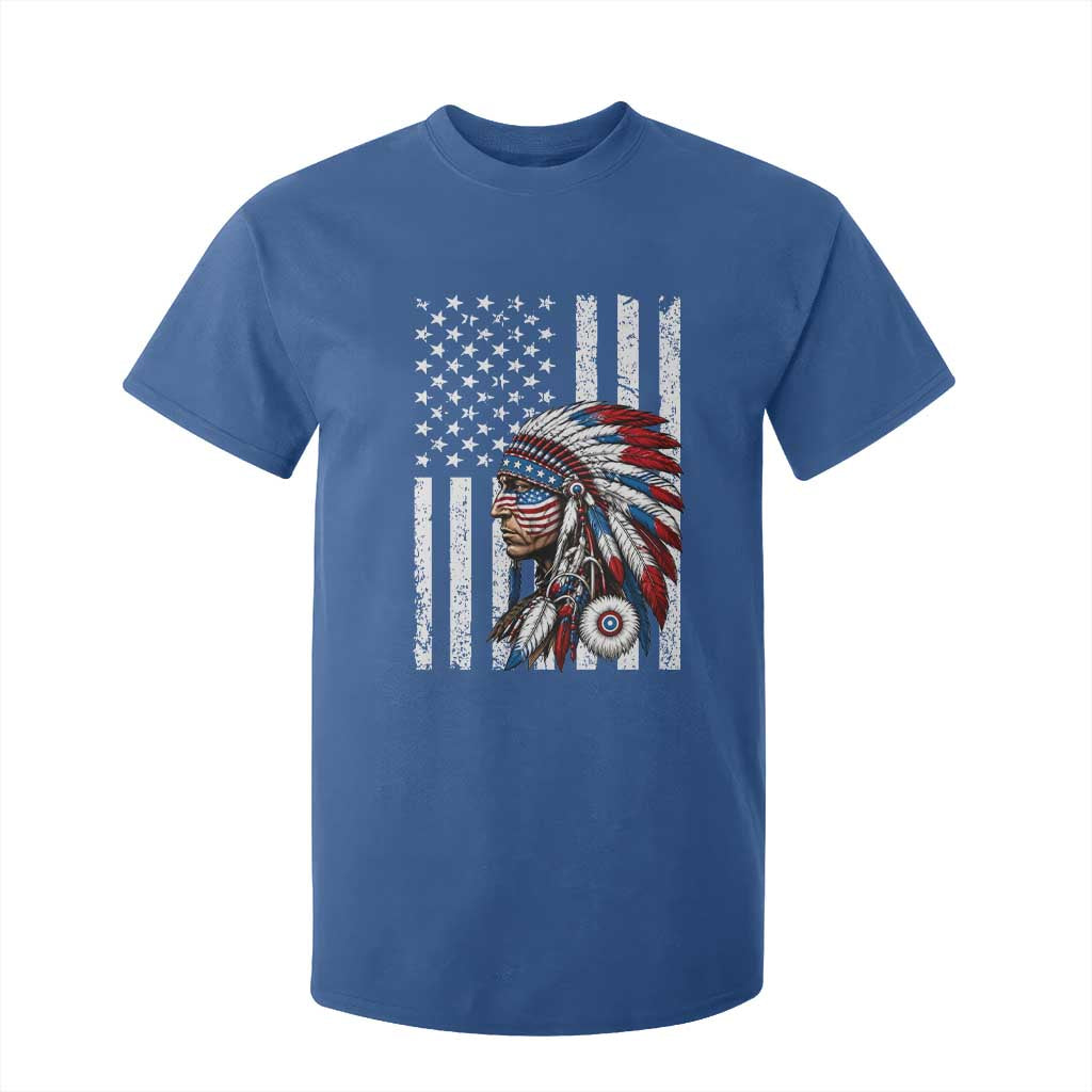 Indigenous People Tribal CG Native American Indian Chief American USA Flag T Shirt For Kid