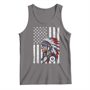 Indigenous People Tribal CG Native American Indian Chief American USA Flag Tank Top
