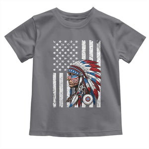 Indigenous People Tribal CG Native American Indian Chief American USA Flag Toddler T Shirt