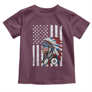 Indigenous People Tribal CG Native American Indian Chief American USA Flag Toddler T Shirt