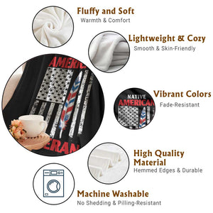 Native American Veteran USA Flag Patriotic Soldier Throw Blanket